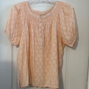 Elegant Peach Smocked Blouse